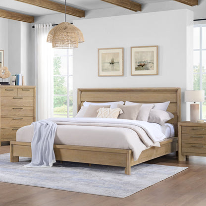 Panel Bed Frame With Unique Headboard And Included Slats - The Sleep Loft - Online Mattress Showroom NYC