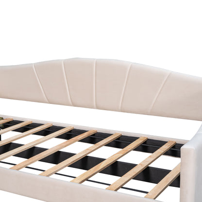 Upholstered Daybed Sofa Bed With Trundle Bed And Wood Slat - The Sleep Loft - Online Mattress Showroom NYC