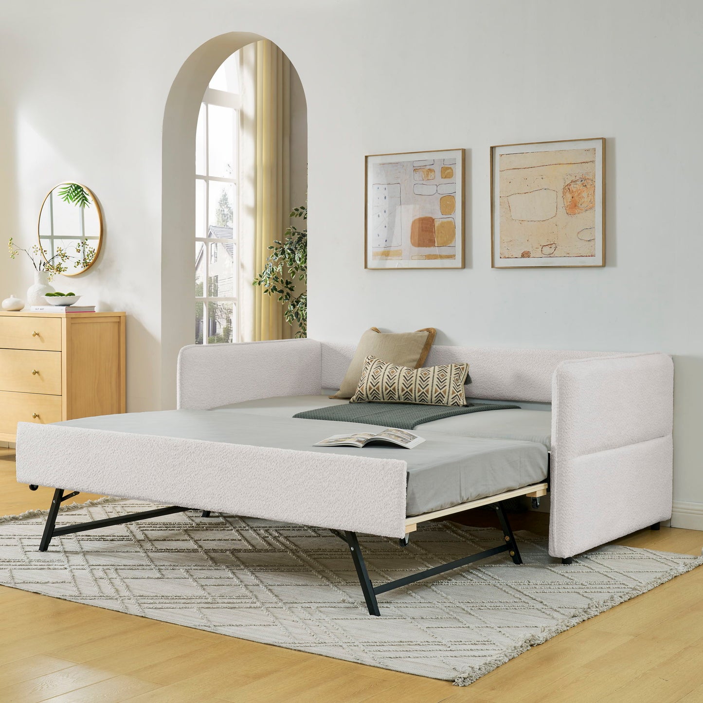 Upholstered Daybed With Pop Up Trundle - The Sleep Loft - Online Mattress Showroom NYC