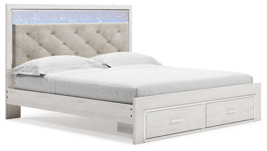 Altyra - King Upholstered Storage Bed - White - The Sleep Loft - Online Mattress Showroom NYC