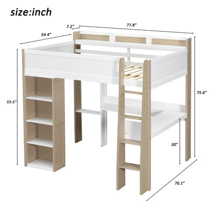 Loft Bed With Built In Storage Shelves, Clothes Rail, And Desk - The Sleep Loft - Online Mattress Showroom NYC