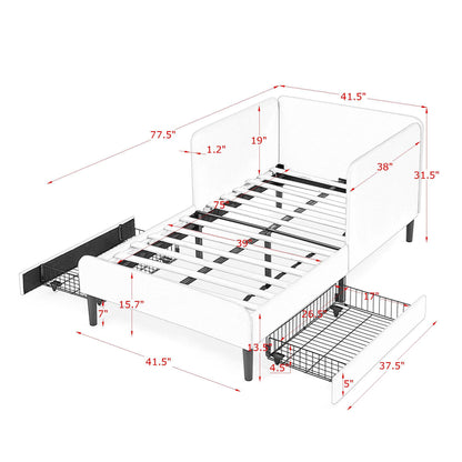 Upholstered Platform Bed Frame With 2 Storage Drawers And Adjustable Sofa Bed - The Sleep Loft - Online Mattress Showroom NYC
