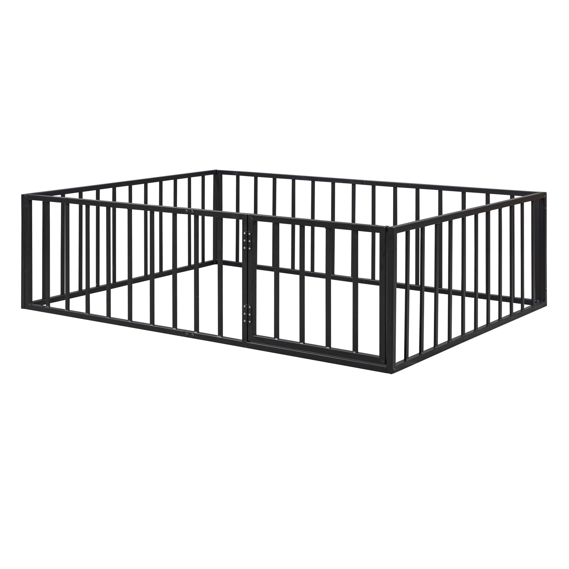 Metal Floor Bed Frame With Fence And Door - The Sleep Loft - Online Mattress Showroom NYC