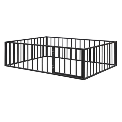 Metal Floor Bed Frame With Fence And Door - The Sleep Loft - Online Mattress Showroom NYC