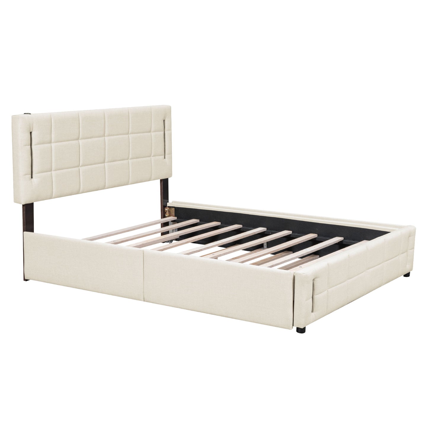 Upholstered Platform Bed With Trundle & Drawers - The Sleep Loft - Online Mattress Showroom NYC
