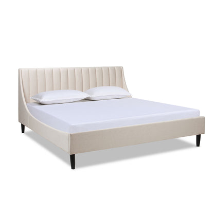 Aspen - King Vertical Tufted Headboard Platform Bed Set - Light Beige - The Sleep Loft - Online Mattress Showroom NYC