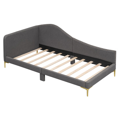 Upholstered Daybed With Headboard And Armrest, Support Legs - The Sleep Loft - Online Mattress Showroom NYC