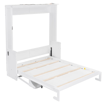Murphy Bed With Desk, LED Lights And USB Charging Station