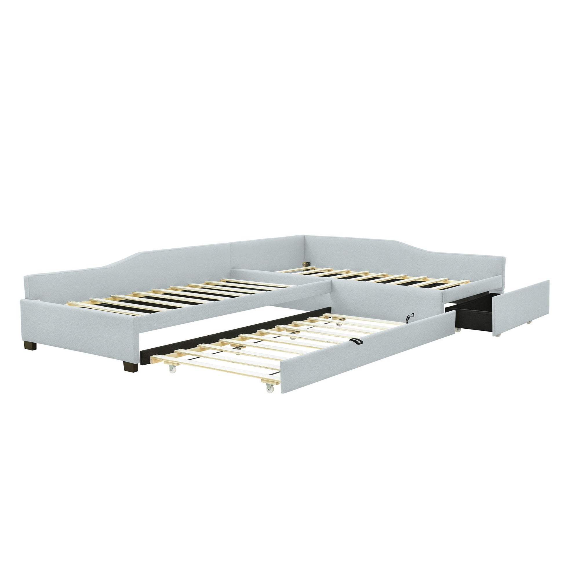 Upholstered Double Daybed With Trundle And Drawer - The Sleep Loft - Online Mattress Showroom NYC