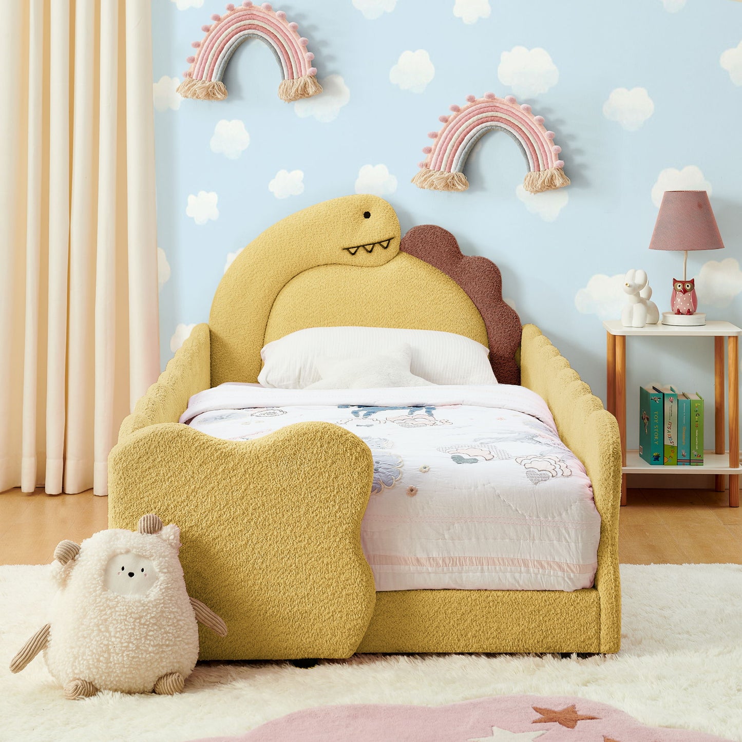 Cute Dinosaur Shaped Bed With Safety Guardrail, Toddler Frame - The Sleep Loft - Online Mattress Showroom NYC