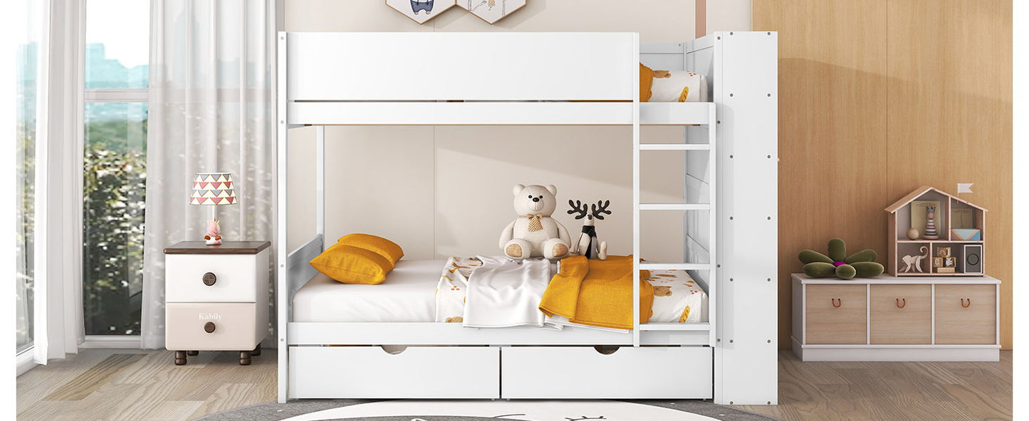 Bunk Bed With 2 Drawers And Multi Layer Cabinet - The Sleep Loft - Online Mattress Showroom NYC
