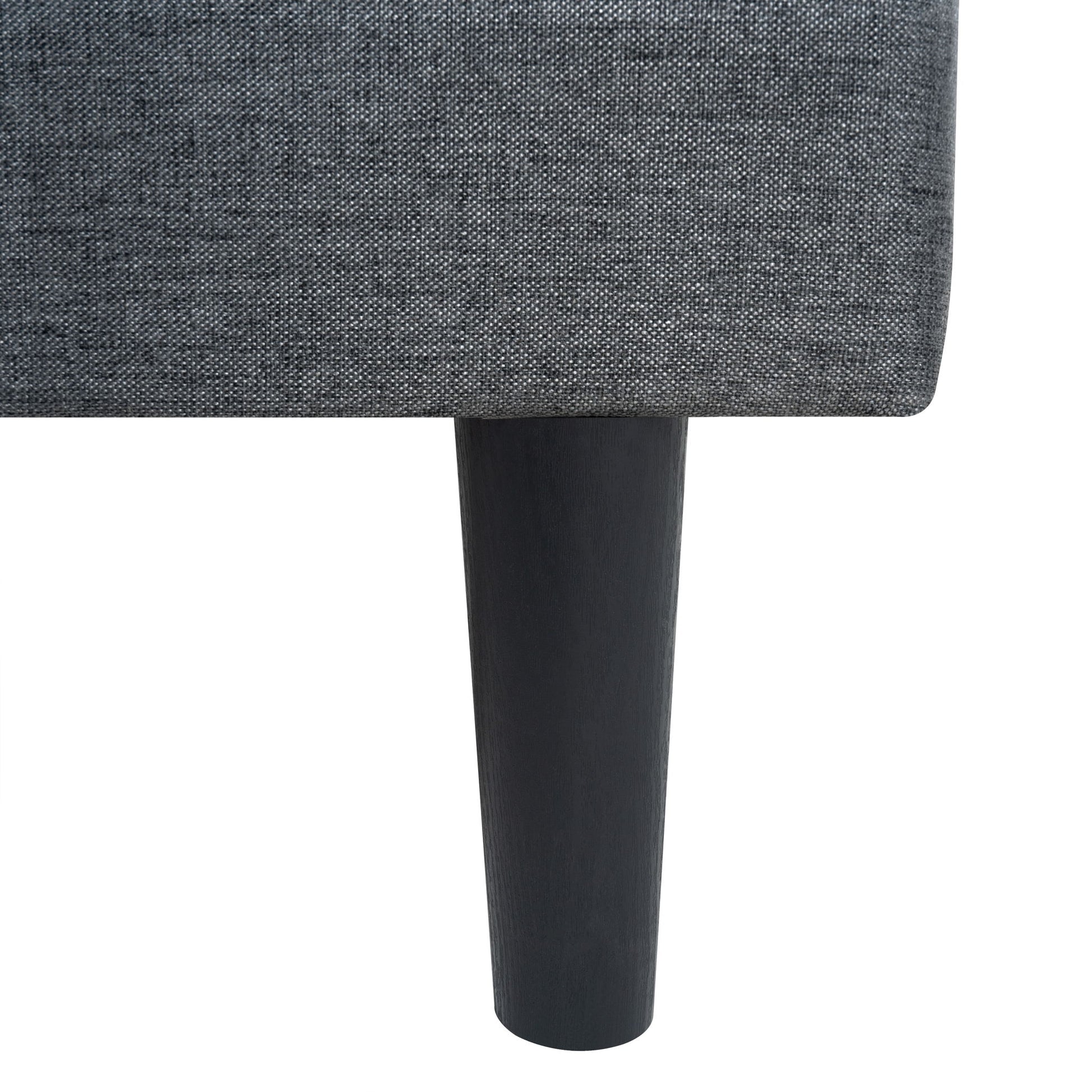 Queen Size Upholstered Platform Bed Frame With Button Tufted Linen Fabric Headboard - Dark Gray - The Sleep Loft - Online Mattress Showroom NYC