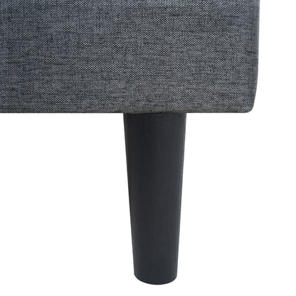 Queen Size Upholstered Platform Bed Frame With Button Tufted Linen Fabric Headboard - Dark Gray - The Sleep Loft - Online Mattress Showroom NYC