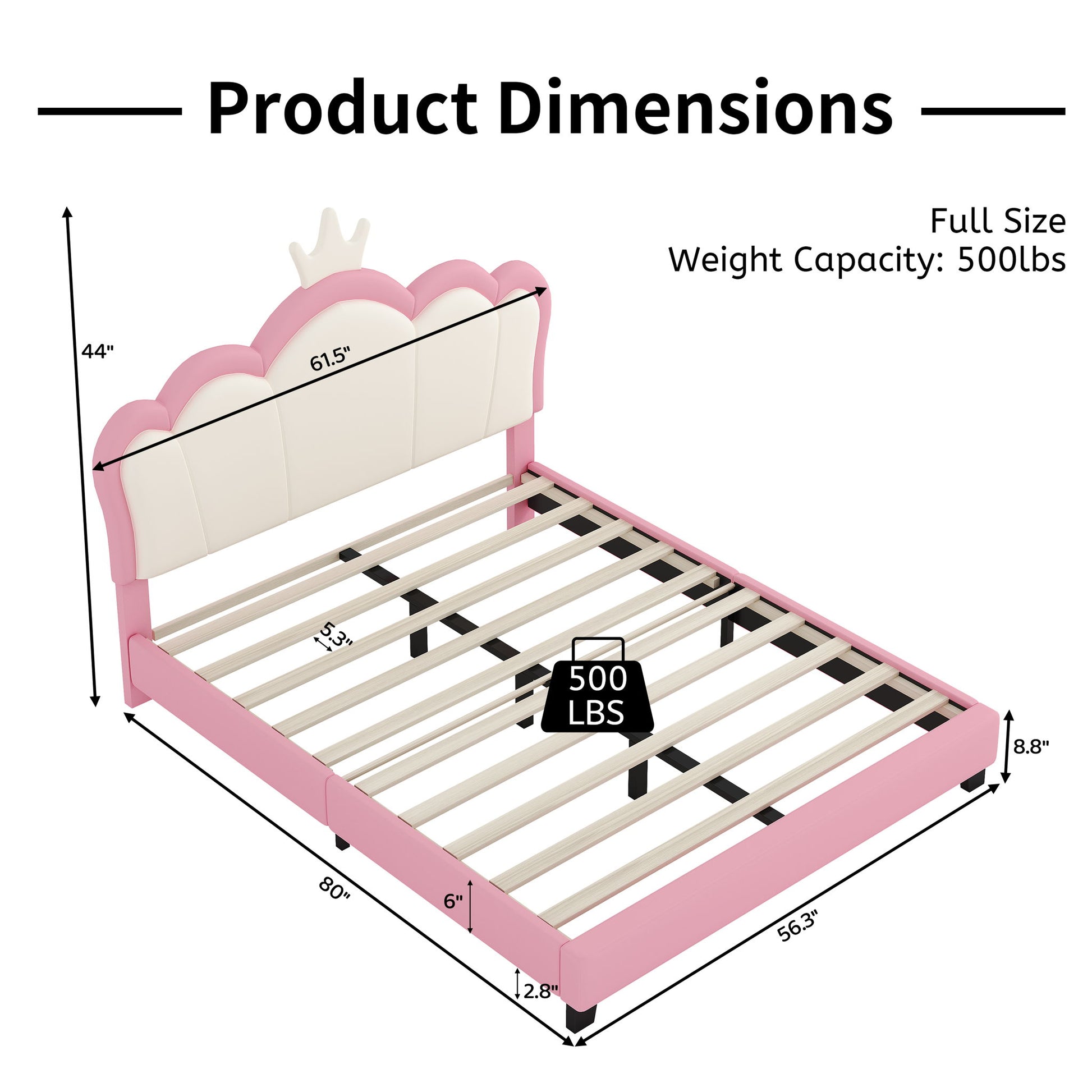 Upholstered Princess Platform Bed With Crown Headboard - The Sleep Loft - Online Mattress Showroom NYC