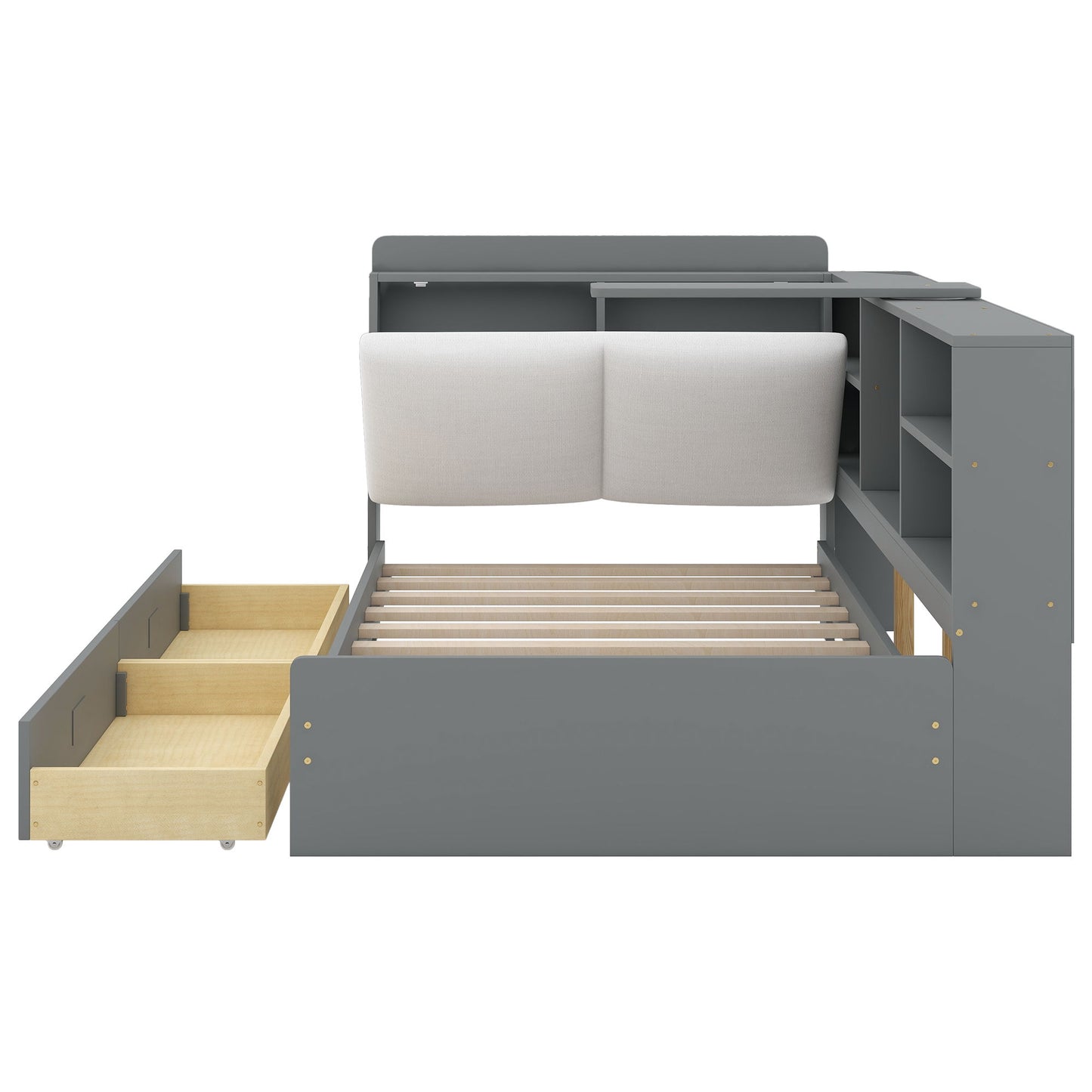 Platform Bed With Storage Headboard, Shelves And 2 Drawers - The Sleep Loft - Online Mattress Showroom NYC