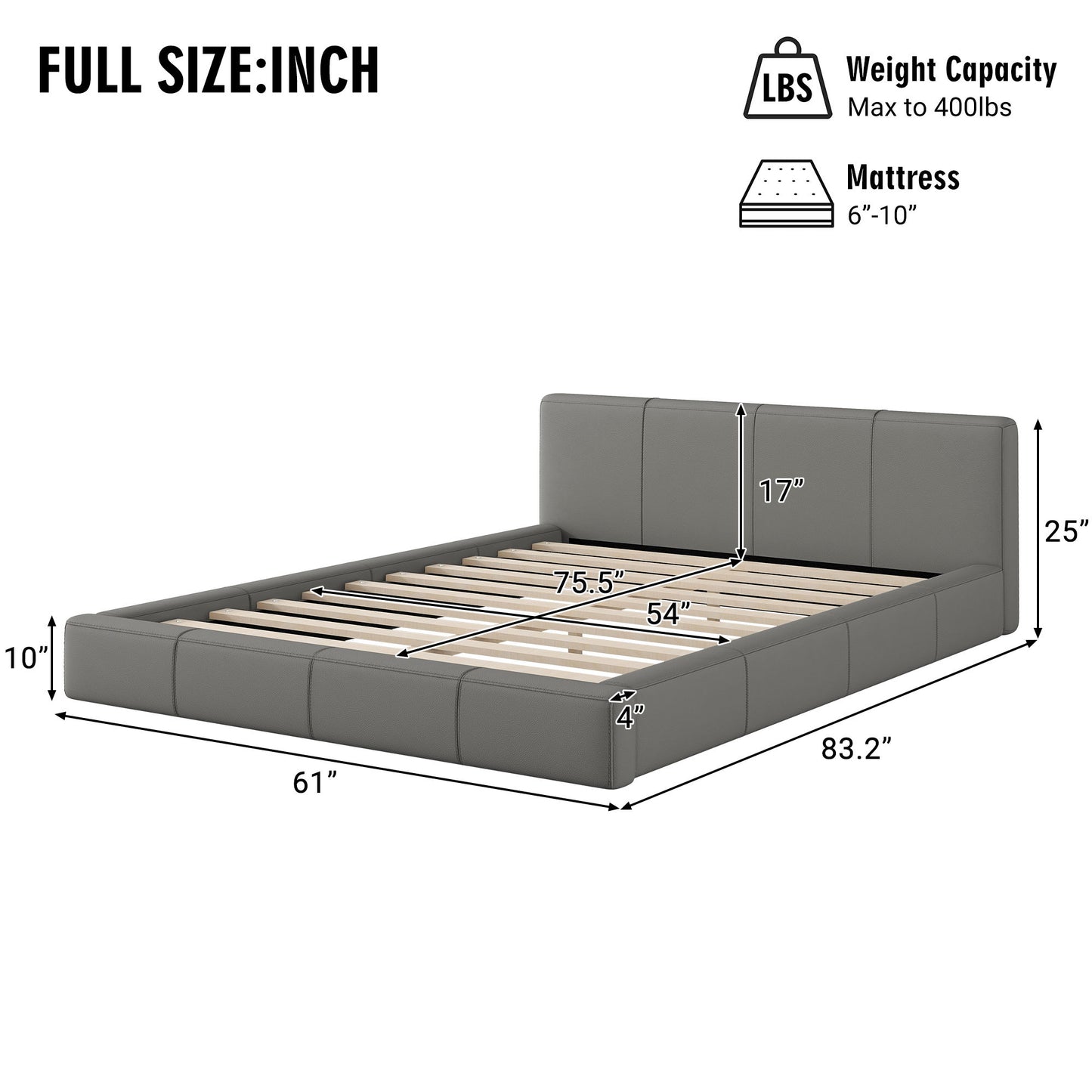 Stylish Upholstered Bed With Birch Wood Frame - The Sleep Loft - Online Mattress Showroom NYC
