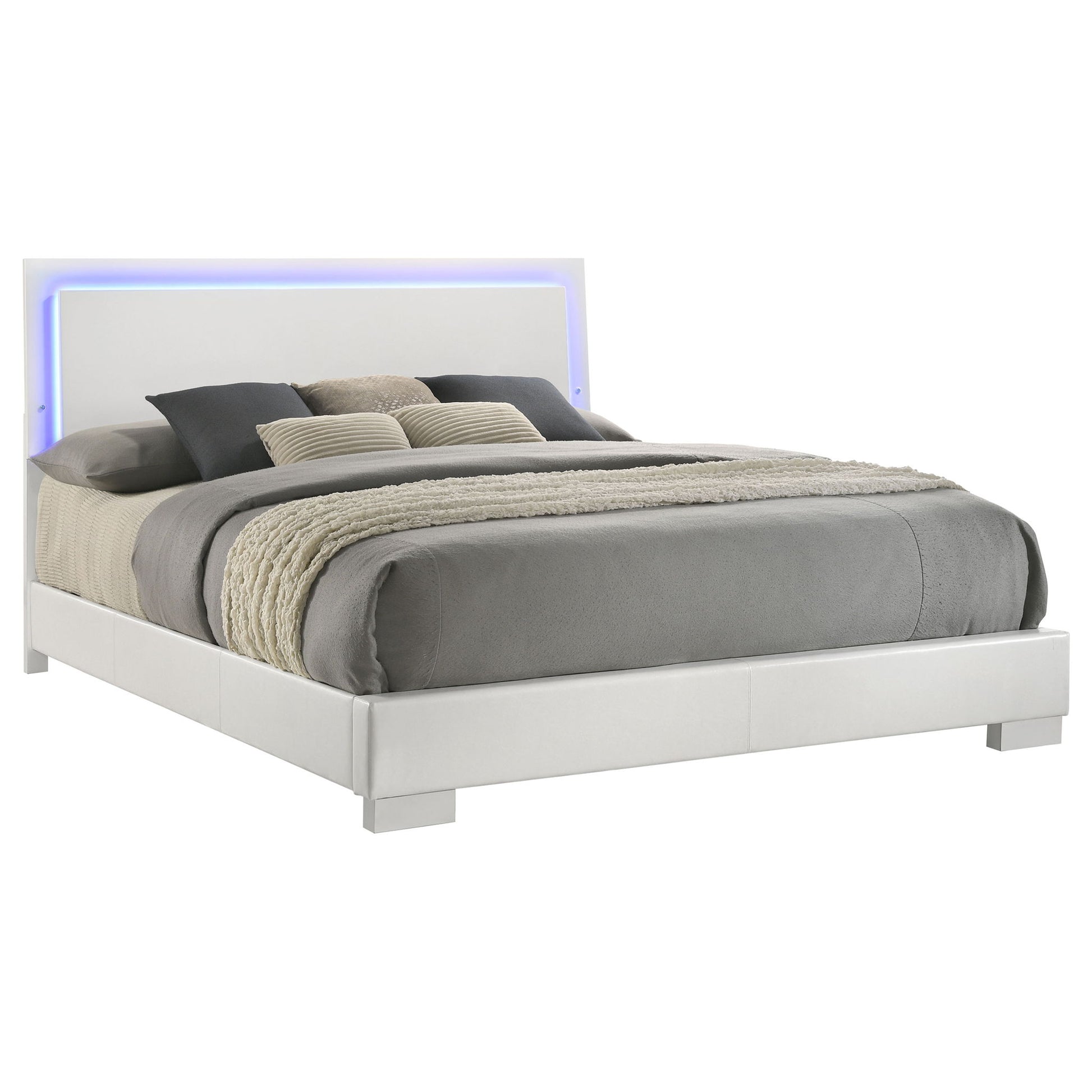 Strick & Bolton - High Gloss Panel Bed With LED Lights - The Sleep Loft - Online Mattress Showroom NYC
