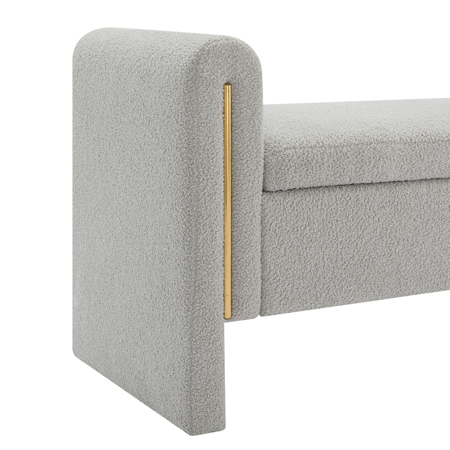 Modern Teddy Upholstered Large Bed End Bench With Arms And Storage - The Sleep Loft - Online Mattress Showroom NYC