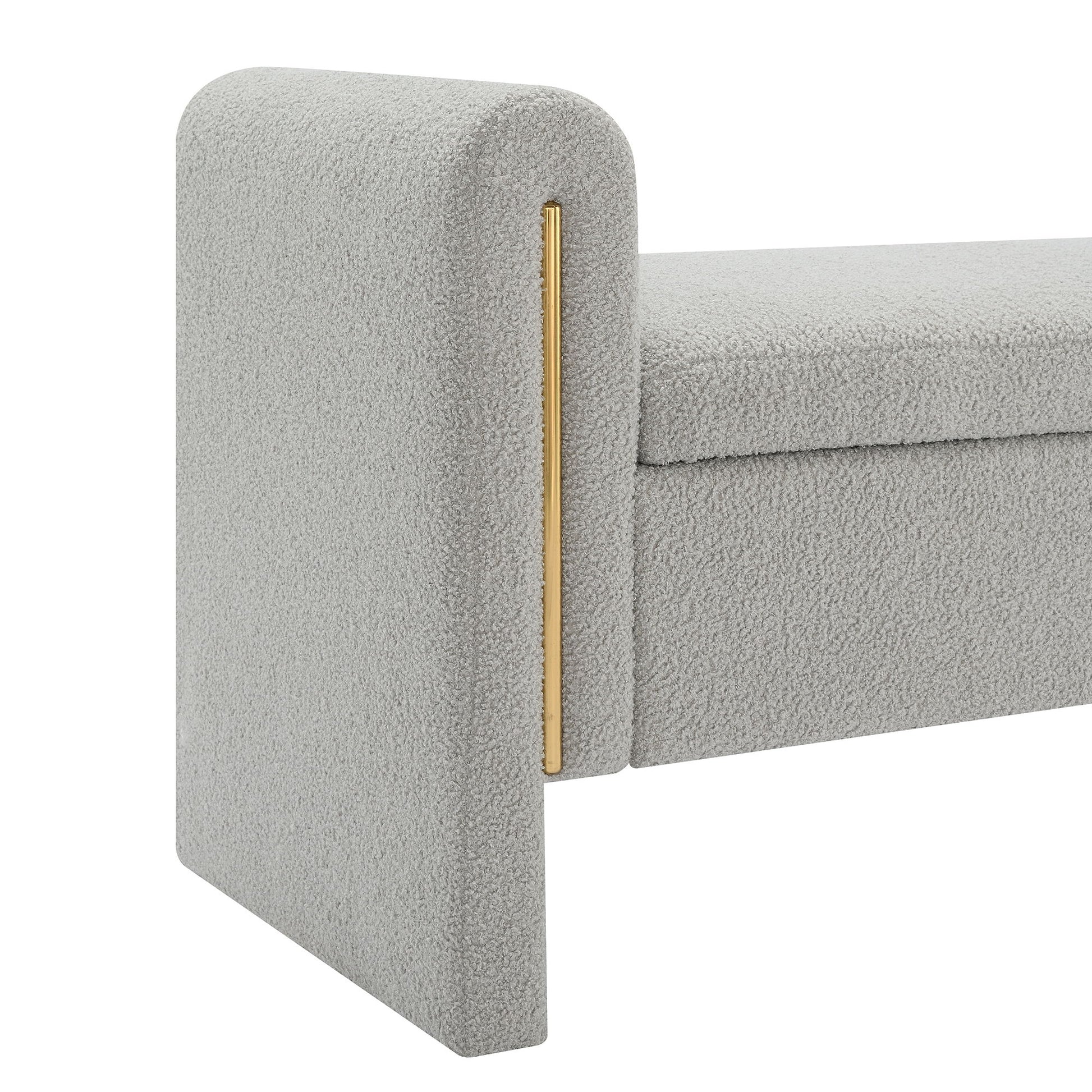 Modern Teddy Upholstered Large Bed End Bench With Arms And Storage - The Sleep Loft - Online Mattress Showroom NYC