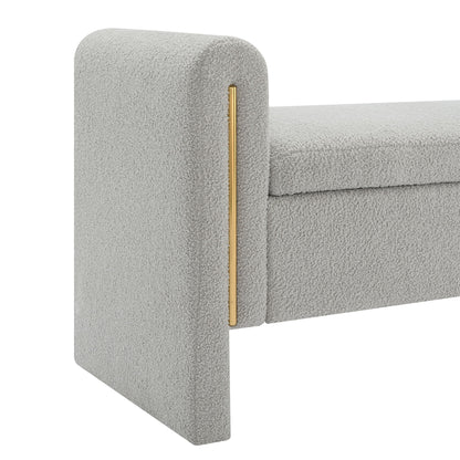 Modern Teddy Upholstered Large Bed End Bench With Arms And Storage - The Sleep Loft - Online Mattress Showroom NYC
