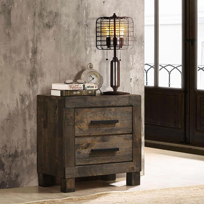 2 Drawer Nightstand - Brown Wood - The Sleep Loft - Online Mattress Showroom NYC