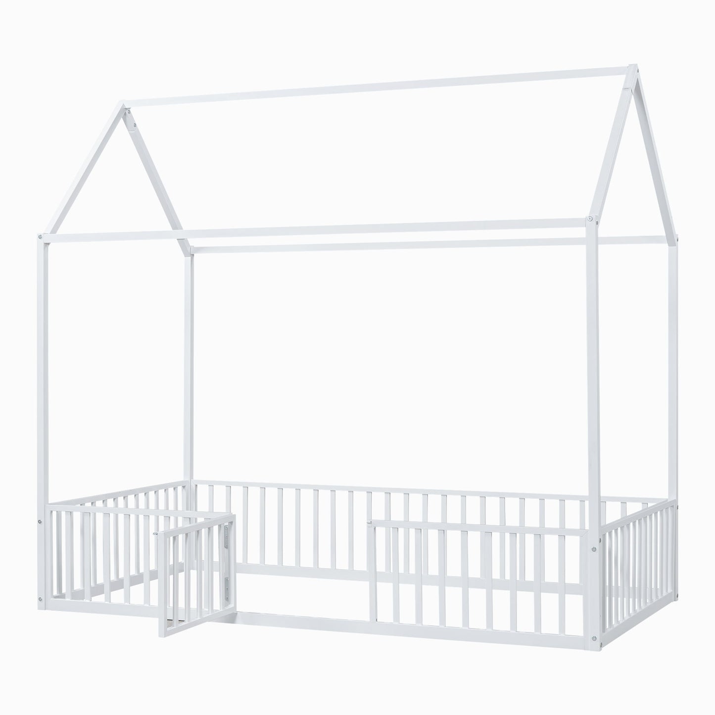 Metal House Bed With Fence And Door - The Sleep Loft - Online Mattress Showroom NYC