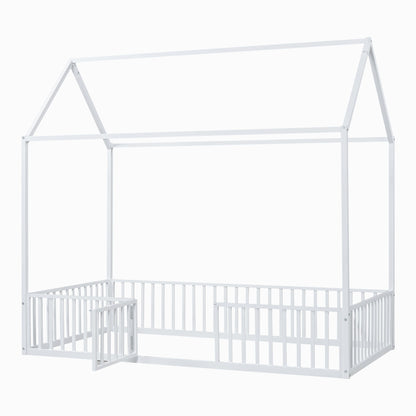 Metal House Bed With Fence And Door - The Sleep Loft - Online Mattress Showroom NYC