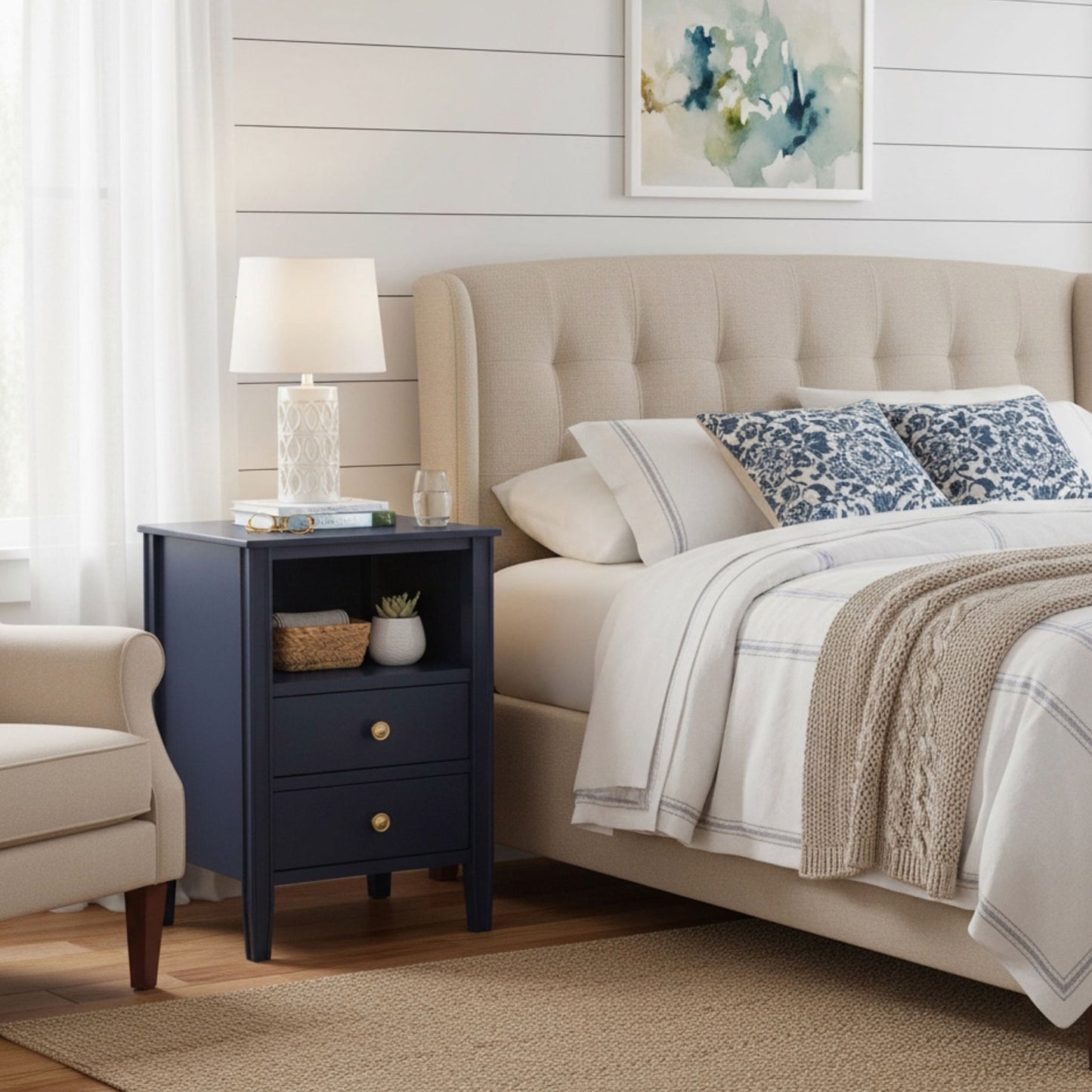 Winston - 2 Drawer Storage Nightstand - The Sleep Loft - Online Mattress Showroom NYC