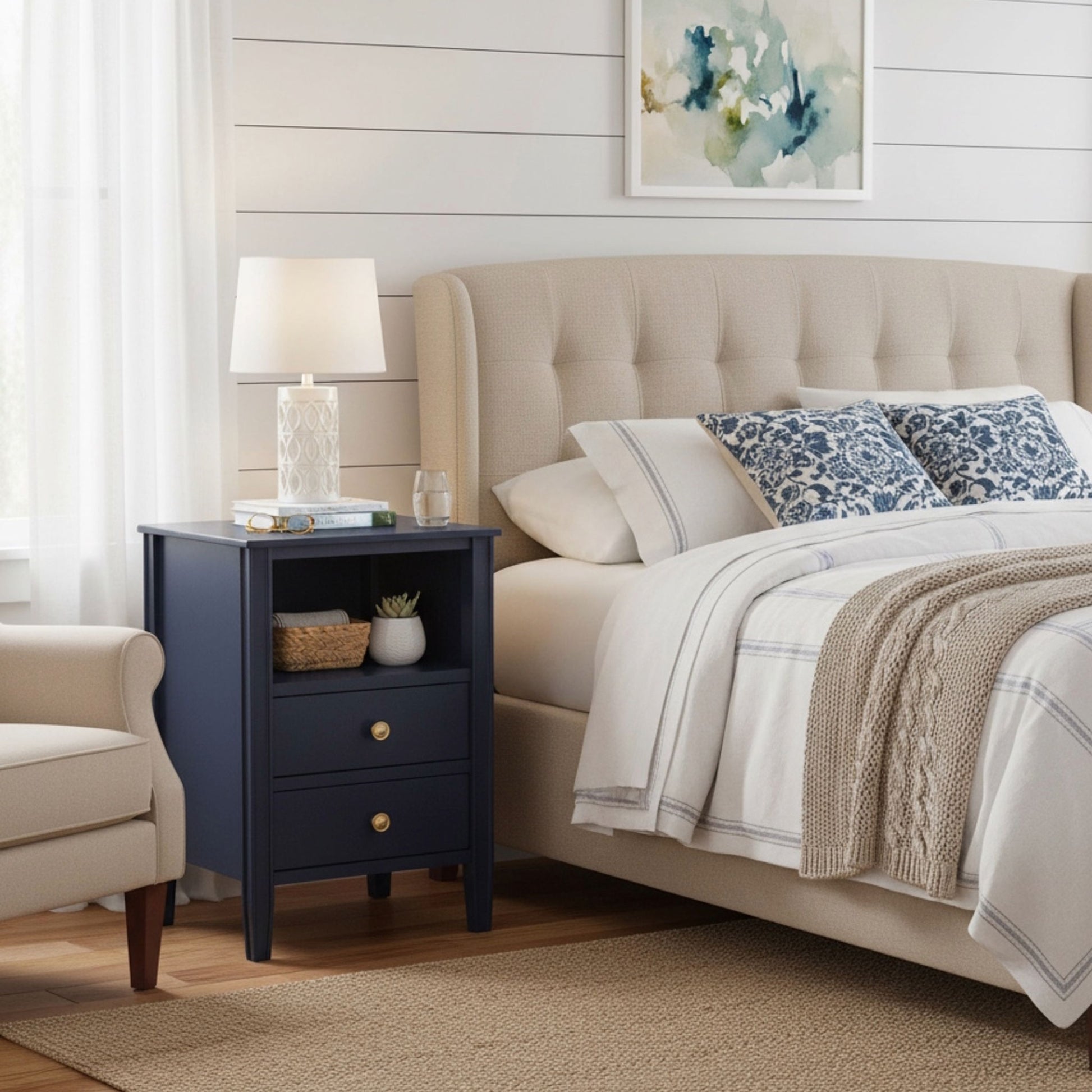 Winston - 2 Drawer Storage Nightstand - The Sleep Loft - Online Mattress Showroom NYC