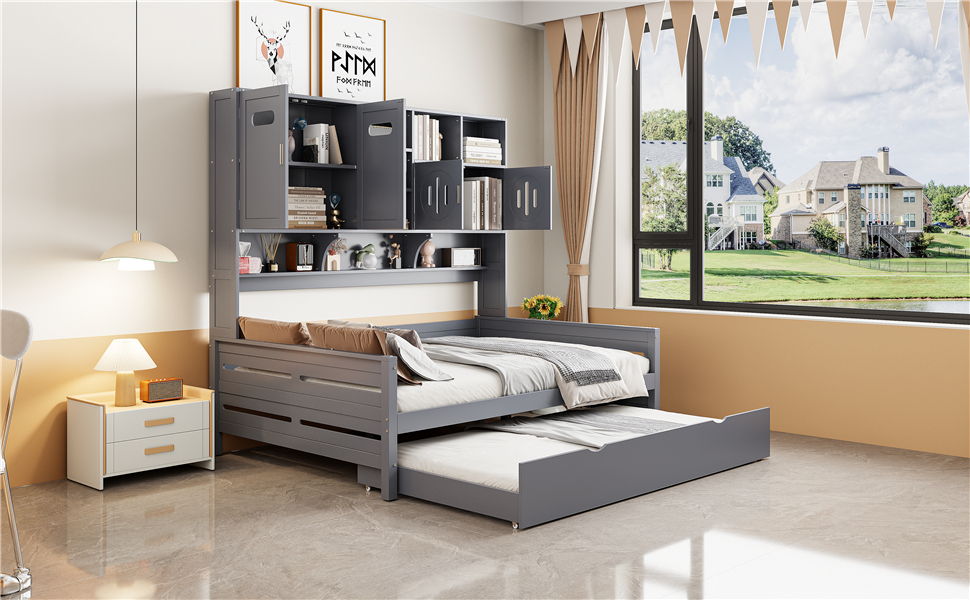 Daybed With All-In-One Cabinet And Shelf - The Sleep Loft - Online Mattress Showroom NYC
