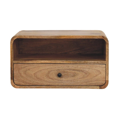 Curved Upper Slot Floating Nightstand - The Sleep Loft - Online Mattress Showroom NYC