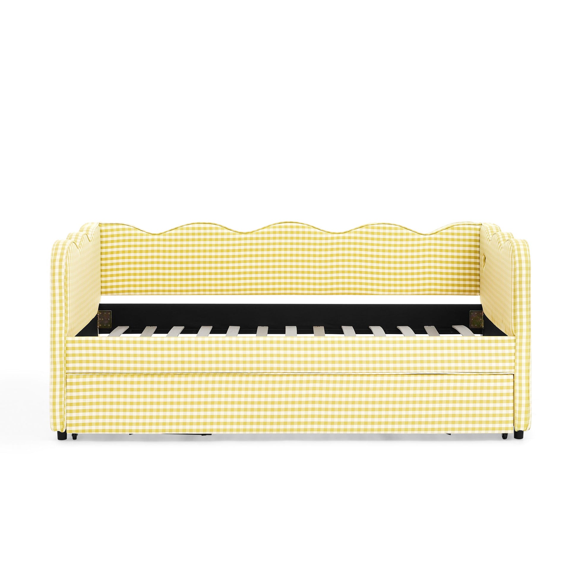 Gingham Daybed With USB Charging Port, Wave-Shaped Design - The Sleep Loft - Online Mattress Showroom NYC