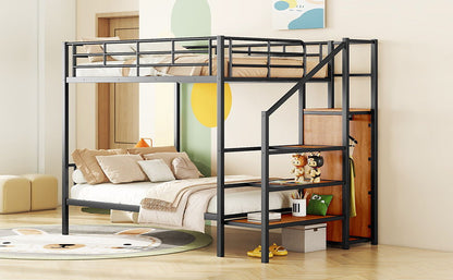 Bunk Bed With Lateral Storage Ladder And Wardrobe - The Sleep Loft - Online Mattress Showroom NYC