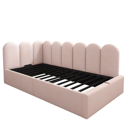 Upholstered Daybed With Metal Slatted Base - The Sleep Loft - Online Mattress Showroom NYC