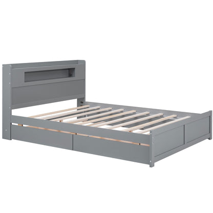 Storage Platform Bed With LED Lights, 2 Drawers And Trundle - The Sleep Loft - Online Mattress Showroom NYC