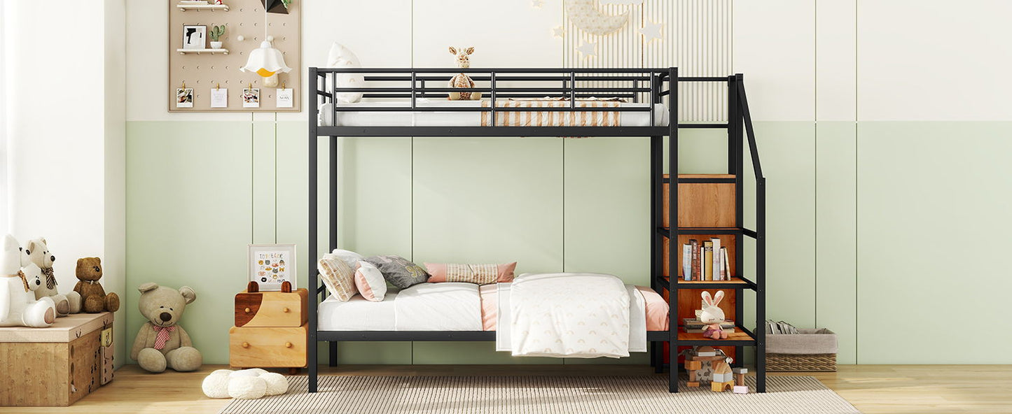 Bunk Bed With Lateral Storage Ladder And Wardrobe - The Sleep Loft - Online Mattress Showroom NYC