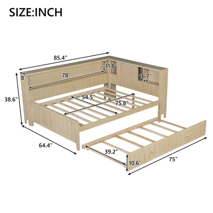 Full Size Daybed With Storage Shelves And Trundle - Ancient White - The Sleep Loft - Online Mattress Showroom NYC