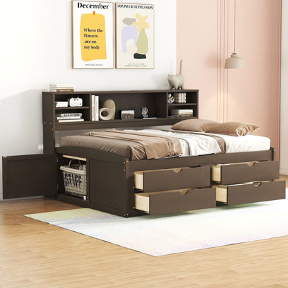 Daybed With 2 Bedside Cabinets, Upper Shelves And 4 Drawers - The Sleep Loft - Online Mattress Showroom NYC