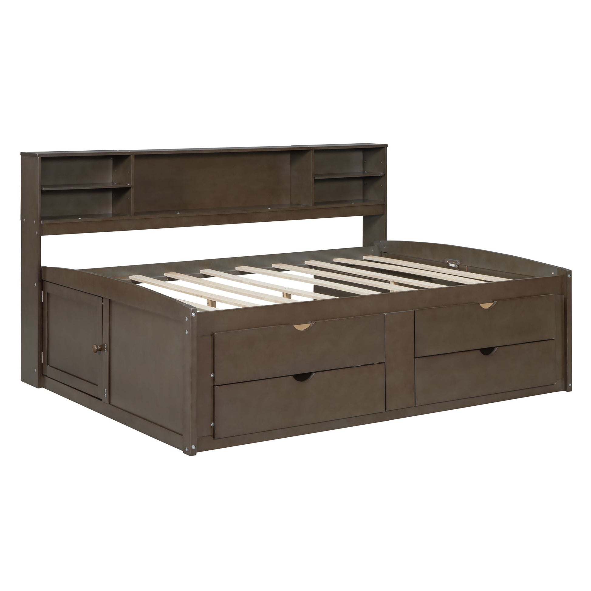 Daybed With 2 Bedside Cabinets, Upper Shelves And 4 Drawers - The Sleep Loft - Online Mattress Showroom NYC