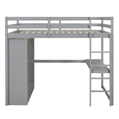 Loft Bed With Built In Wardrobe, Shelves And Drawers - The Sleep Loft - Online Mattress Showroom NYC