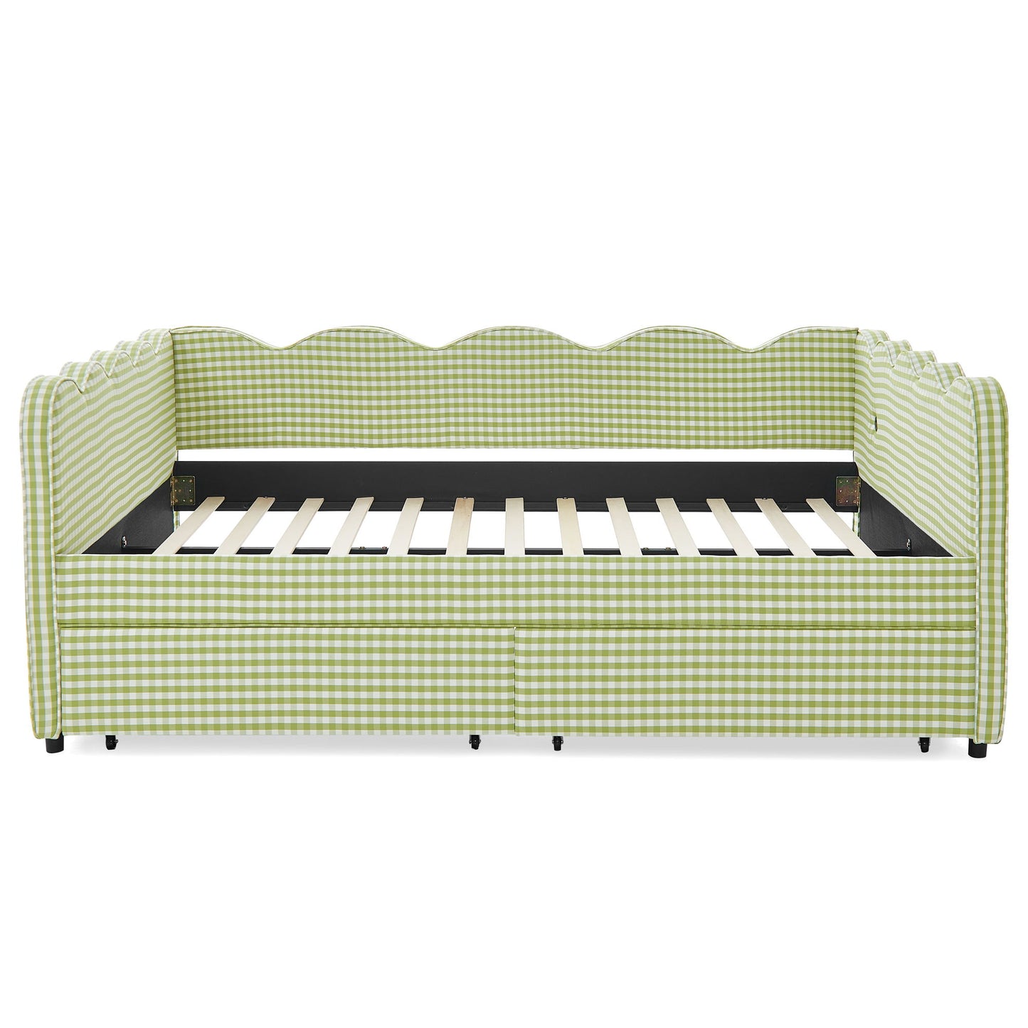 Gingham Daybed With USB Charging Port, Wave-Shaped Design - The Sleep Loft - Online Mattress Showroom NYC