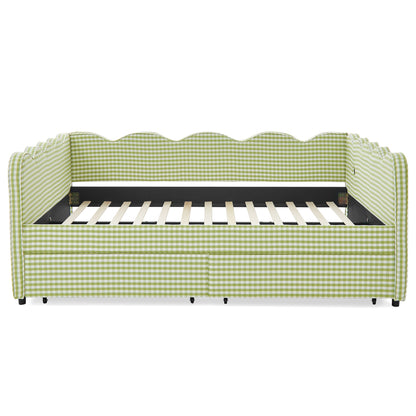 Gingham Daybed With USB Charging Port, Wave-Shaped Design - The Sleep Loft - Online Mattress Showroom NYC