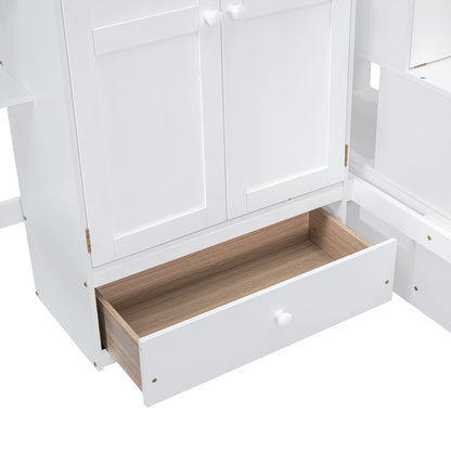 Loft Bed With Bookshelf, Drawers, Desk, And Wardrobe - The Sleep Loft - Online Mattress Showroom NYC