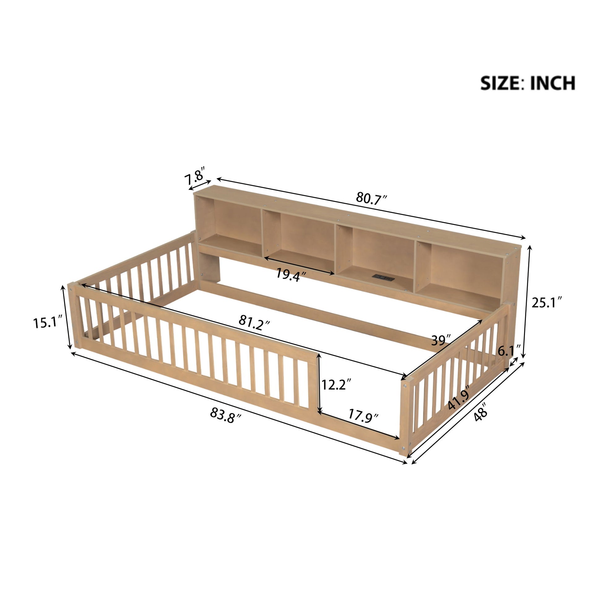 Floor Bed With Storage Cabinets And USB Ports - The Sleep Loft - Online Mattress Showroom NYC