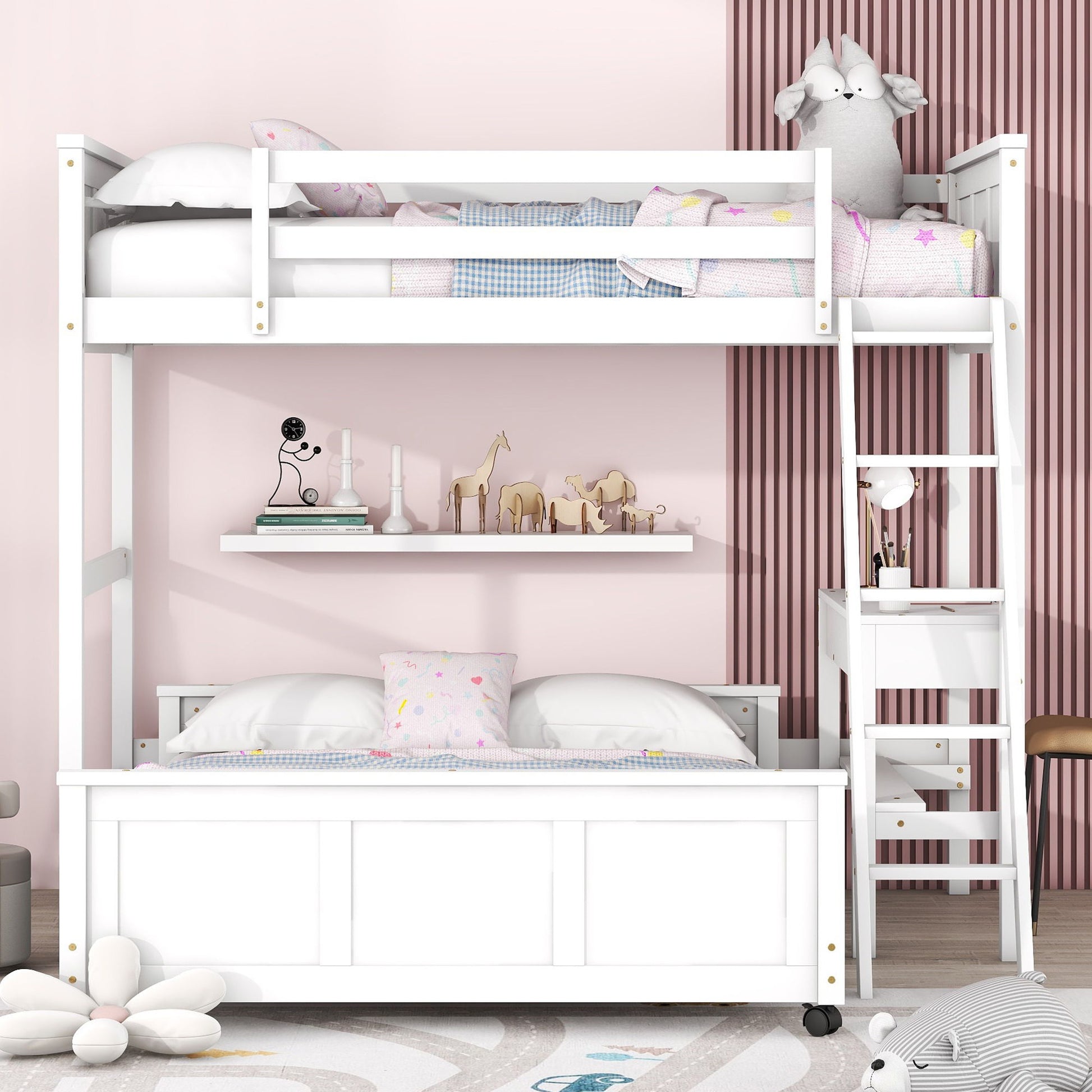 Full Over Full Bunk Bed With Desk - The Sleep Loft - Online Mattress Showroom NYC