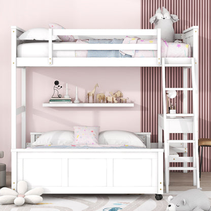 Full Over Full Bunk Bed With Desk - The Sleep Loft - Online Mattress Showroom NYC