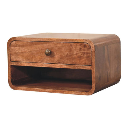 Curve Upper Slot Floating Nightstand - The Sleep Loft - Online Mattress Showroom NYC