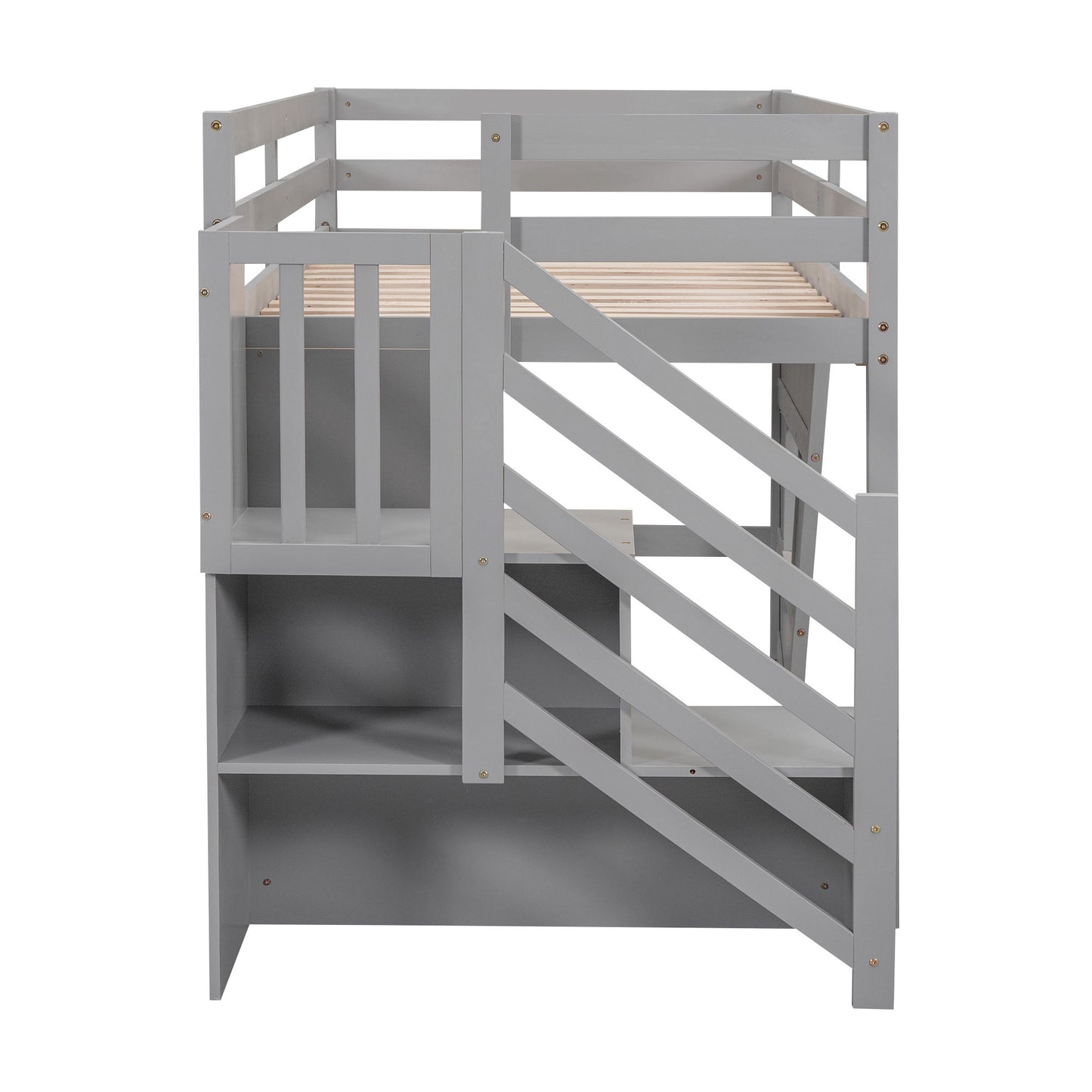 Loft Bed With Storage Staircase, Window & LED Light - The Sleep Loft - Online Mattress Showroom NYC