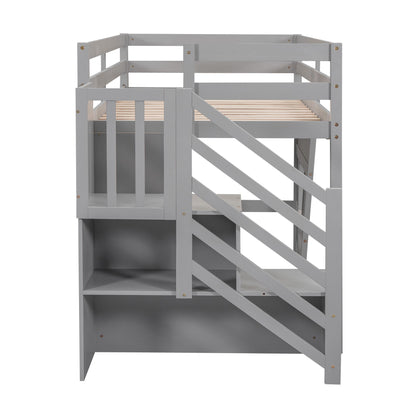 Loft Bed With Storage Staircase, Window & LED Light - The Sleep Loft - Online Mattress Showroom NYC
