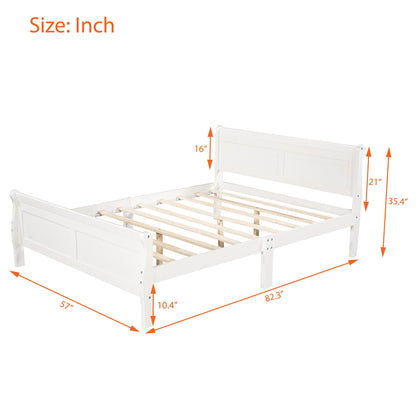 Platform Bed Frame Mattress Foundation Sleigh Bed With Headboard / Footboard / Wood Slat Suppor - The Sleep Loft - Online Mattress Showroom NYC